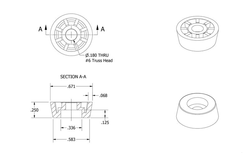 Linear Motion Labs 50 Small Clear Round Rubber Feet -.250 H X .671 D - Made in USA - Food Safe Cutting Boards Electronics Crafts # - Image 4